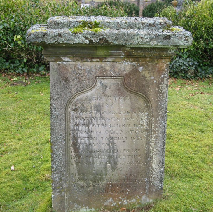 Photo of headstones/John McLennan d1869 hdstn Fodderty